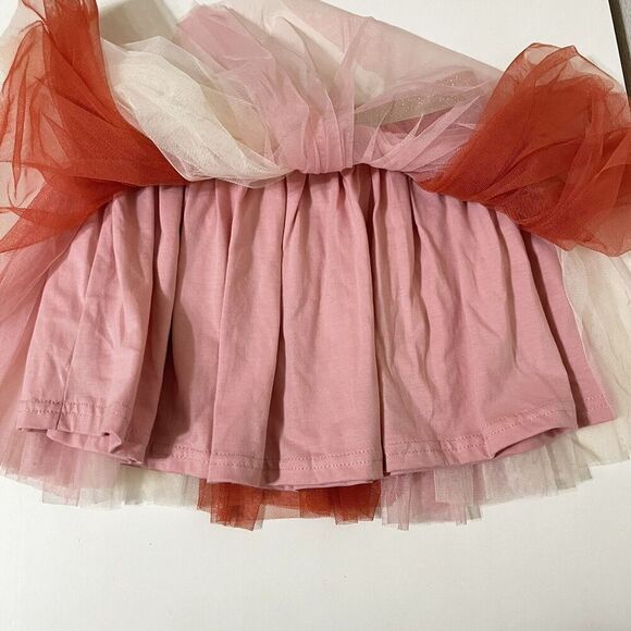 Sweet Wink Rose Fairy Tutu Tulle Skirt Fall Pink Orange Girls Size 6-8 years - Picture 7 of 11